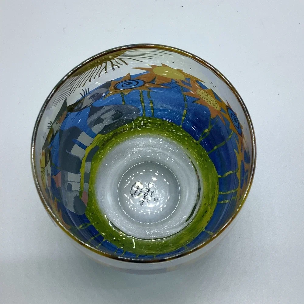 Goebel Handmade‎ Cat Sunflowers Rosina Wachtmeister Drinking Glass